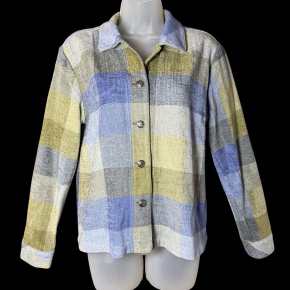 Plaid Shacket Jacket Overshirt Fall Layering Casual Women’s S Christopher Banks - Picture 2 of 7